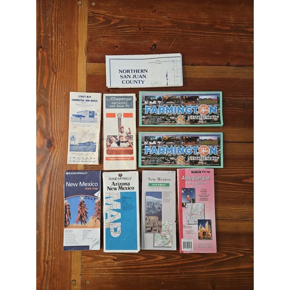 Lot Of 9 New Mexico State And City Road Maps Mix Of VTG & Modern 1989-2010